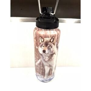 Wolf 40 oz. Stainless Steel Water Bottle with Screw On Flip Top Handle NEW